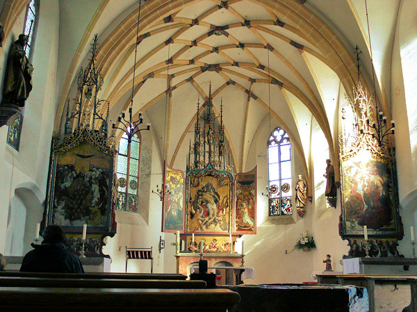 Blutenburg Chapel interior with altar